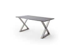 Baumkantentisch >Calabria< in Akazie grau lackiert - 180x76,5x90 (BxHxT)