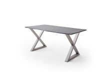 Baumkantentisch >Calabria< in Akazie grau lackiert - 180x76,5x90 (BxHxT)