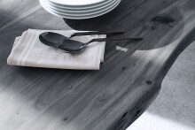 Baumkantentisch >Calabria< in Akazie grau lackiert - 200x79,5x100 (BxHxT)