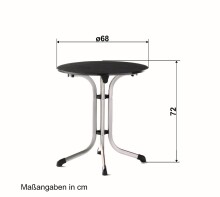 Klapptisch >Boulevard< in Schiefer anthrazit, vivodur ® - 72x68cm (HxD)