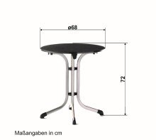 Klapptisch >Boulevard< in Schiefer anthrazit, vivodur ® - 72x68cm (HxD)