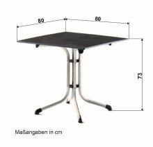 Klapptisch >Boulevard< in Schiefer anthrazit, vivodur ® - 80x73x80cm (BxHxT)