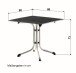 Klapptisch >Boulevard< in Schiefer anthrazit, vivodur ® - 80x73x80cm (BxHxT)
