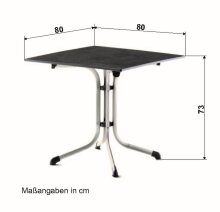 Klapptisch >Boulevard< in Schiefer anthrazit, vivodur ® - 80x73x80cm (BxHxT)