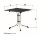Klapptisch >Boulevard< in Schiefer anthrazit, vivodur ® - 80x73x80cm (BxHxT)