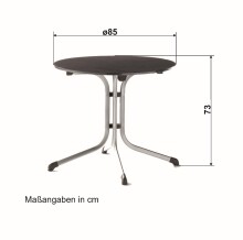 Klapptisch >Boulevard< in Schiefer anthrazit, vivodur ® - 73x85cm (HxD)