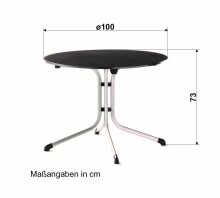 Klapptisch >Boulevard< in Schiefer anthrazit, vivodur ® - 73x100cm (HxD)