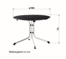 Klapptisch >Boulevard< in Schiefer anthrazit, vivodur ® - 73x100cm (HxD)