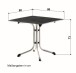 Klapptisch >Boulevard< in Schiefer Mocca, vivodur ® - 80x73x80cm (BxHxT)