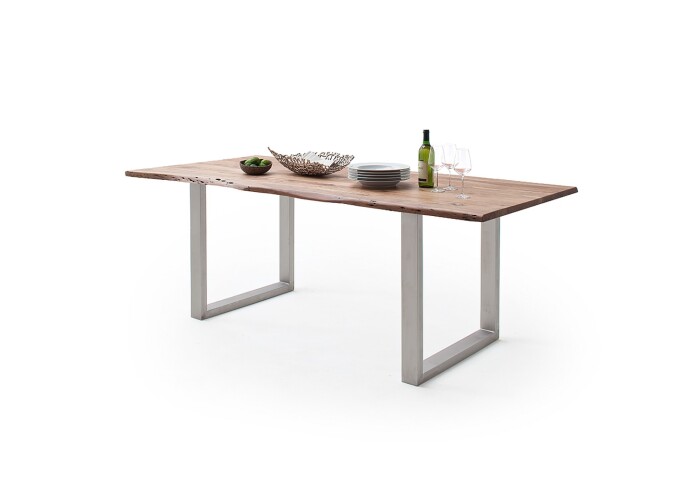 Baumkantentisch >Calabria< in Akazie natur lackiert - 160x76,5x90 (BxHxT)