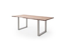 Baumkantentisch >Calabria< in Akazie natur lackiert - 160x76,5x90 (BxHxT)