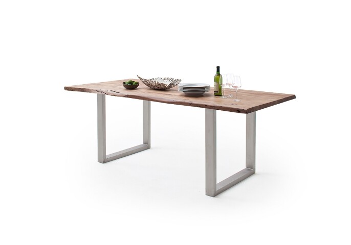 Baumkantentisch >Calabria< in Akazie natur lackiert - 180x77,5x100 (BxHxT)