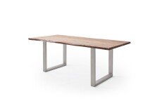 Baumkantentisch >Calabria< in Akazie natur lackiert - 200x77,5x100 (BxHxT)