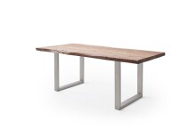 Baumkantentisch >Calabria< in Akazie natur lackiert - 220x79,5x100 (BxHxT)