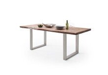 Baumkantentisch >Calabria< in Akazie natur lackiert - 220x79,5x100 (BxHxT)