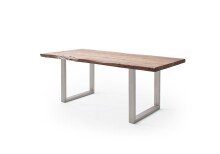 Baumkantentisch >Calabria< in Akazie natur lackiert - 240x79,5x100 (BxHxT)