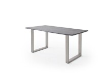 Baumkantentisch >Calabria< in Akazie grau lackiert - 160x76,5x90 (BxHxT)