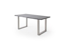 Baumkantentisch >Calabria< in Akazie grau lackiert - 180x77,5x100 (BxHxT)