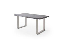Baumkantentisch >Calabria< in Akazie grau lackiert - 200x79,5x100 (BxHxT)