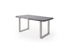 Baumkantentisch >Calabria< in Akazie grau lackiert - 220x79,5x100 (BxHxT)