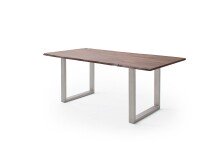Baumkantentisch >Calabria< in Akazie walnussfarbig - 160x76,5x90 (BxHxT)