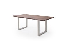Baumkantentisch >Calabria< in Akazie walnussfarbig - 180x77,5x100 (BxHxT)