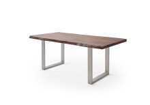 Baumkantentisch >Calabria< in Akazie walnussfarbig - 240x79,5x100 (BxHxT)