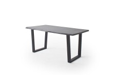 Baumkantentisch >Calabria< in Akazie grau  / anthrazit - 200x77,5x100 (BxHxT)