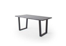 Baumkantentisch >Calabria< in Akazie grau  / anthrazit - 200x77,5x100 (BxHxT)