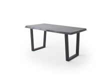 Baumkantentisch >Calabria< in Akazie grau  / anthrazit - 220x79,5x100 (BxHxT)