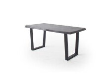 Baumkantentisch >Calabria< in Akazie grau  / anthrazit - 220x79,5x100 (BxHxT)