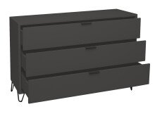 Schubkastenkommode >Bonnie< in anthrazit matt lack - 119x80x45cm (BxHxT)