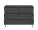 Schubkastenkommode >Bonnie< in anthrazit matt lack - 119x80x45cm (BxHxT)