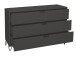 Schubkastenkommode >Bonnie< in anthrazit matt lack - 119x80x45cm (BxHxT)