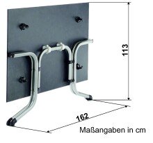 Klapptisch >Boulevard< in Schiefer anthrazit, Polytec® - 160x73x90cm (BxHxT)