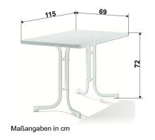 Klapptisch >Boulevard< in Mamor weiß, mecalit®-PRO - 115x72x69cm (BxHxT)