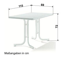 Klapptisch >Boulevard< in Schiefer anthrazit, mecalit®-PRO - 115x72x70cm (BxHxT)