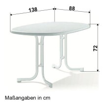 Klapptisch >Boulevard< in Schiefer anthrazit, mecalit®-PRO - 138x72x88cm (BxHxT)