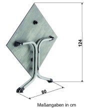 Klapptisch >Boulevard< in Beton hell, Polytec® - 80x73x80cm (BxHxT)