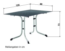 Klapptisch >Boulevard< in Beton hell, Polytec® - 120x73x80cm (BxHxT)
