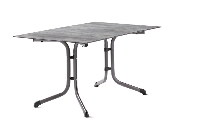 Klapptisch >Boulevard< in Beton hell, Polytec® - 140x73x90cm (BxHxT)