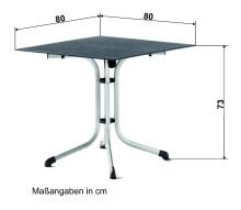 Klapptisch >Boulevard< in Schiefer anthrazit, Polytec® - 80x73x80cm (BxHxT)