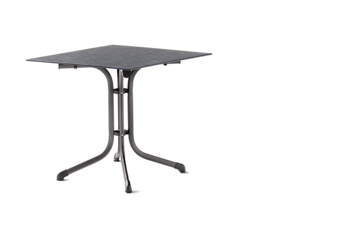 Klapptisch >Boulevard< in Schiefer anthrazit, Polytec® - 80x73x80cm (BxHxT)