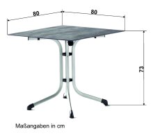 Klapptisch >Boulevard< in Schiefer anthrazit, Polytec® - 80x73x80cm (BxHxT)