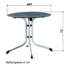 Klapptisch >Boulevard< in Schiefer anthrazit, Polytec® - 73x85cm (HxD)