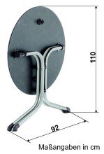 Klapptisch >Boulevard< in Schiefer anthrazit, Polytec® - 73x85cm (HxD)