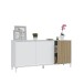 Wohnzimmer-Set >Ethna< in Artik-Weiß / Natur - 200x47x40 (BxHxT)