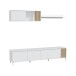 Wohnzimmer-Set >Ethna< in Artik-Weiß / Natur - 200x47x40 (BxHxT)