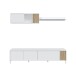 Wohnzimmer-Set >Ethna< in Artik-Weiß / Natur - 200x47x40 (BxHxT)