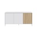 Wohnzimmer-Set >Ethna< in Artik-Weiß / Natur - 200x47x40 (BxHxT)